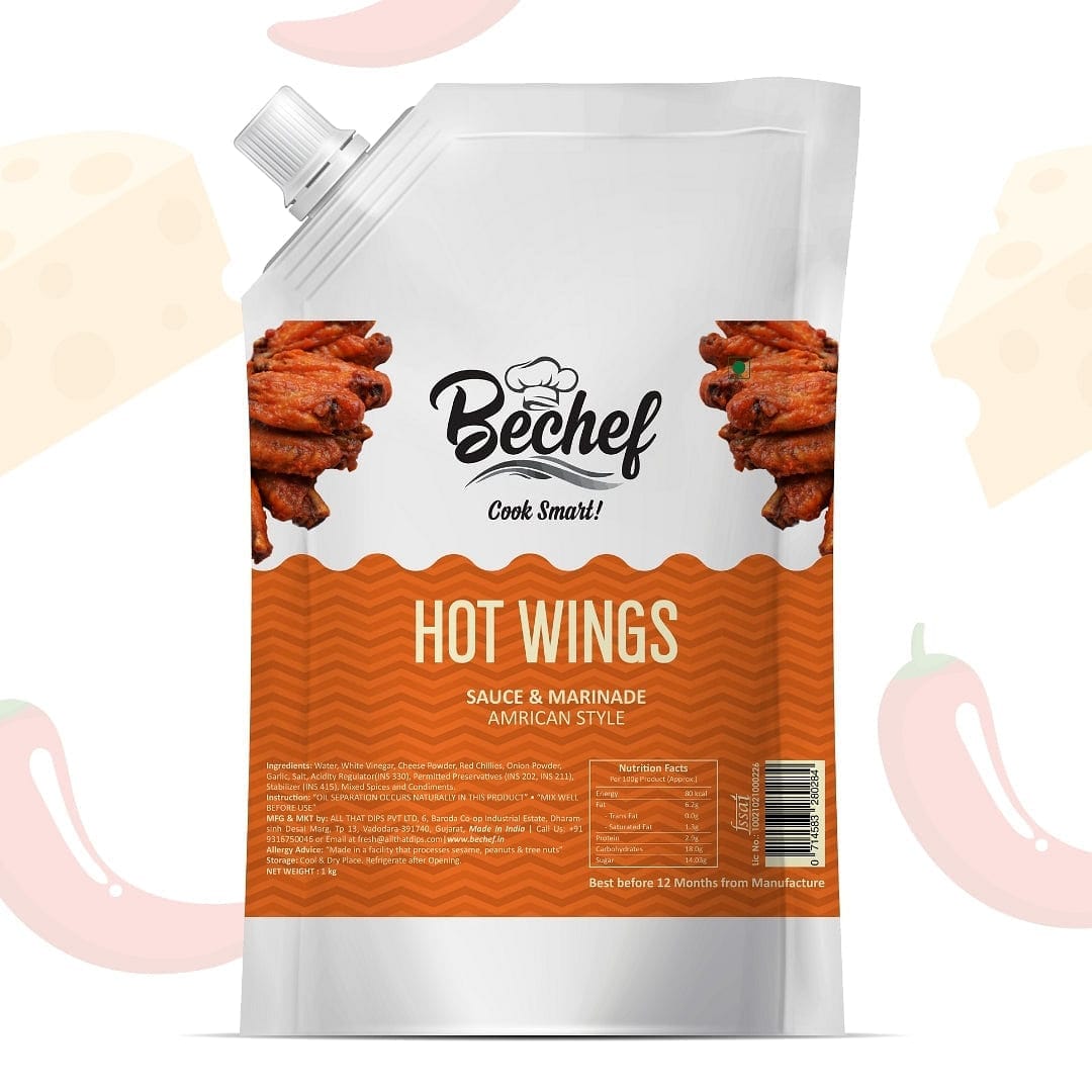 Hot Wings Sauce Cooking sauce 1 Kg Bulk pack Horeca Bechef