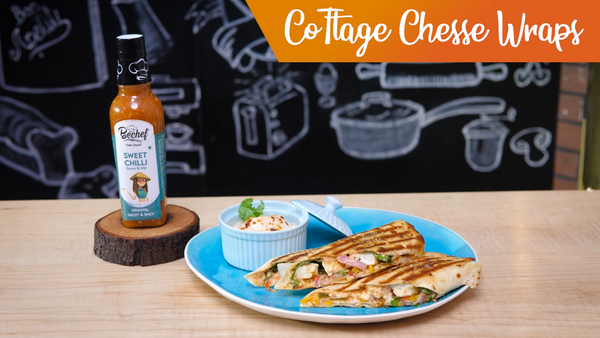 Easy tiffin box recipe for school : Sweet Chilli Cottage Cheese Wrap : High protein and fiber.