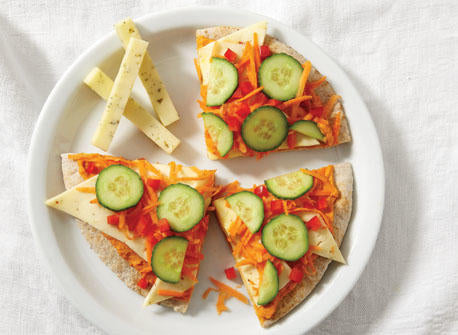 Allthatdips Recipe : Cold Vegetable Pizza with Allthatdips Classic Salted Hummus and Cheese