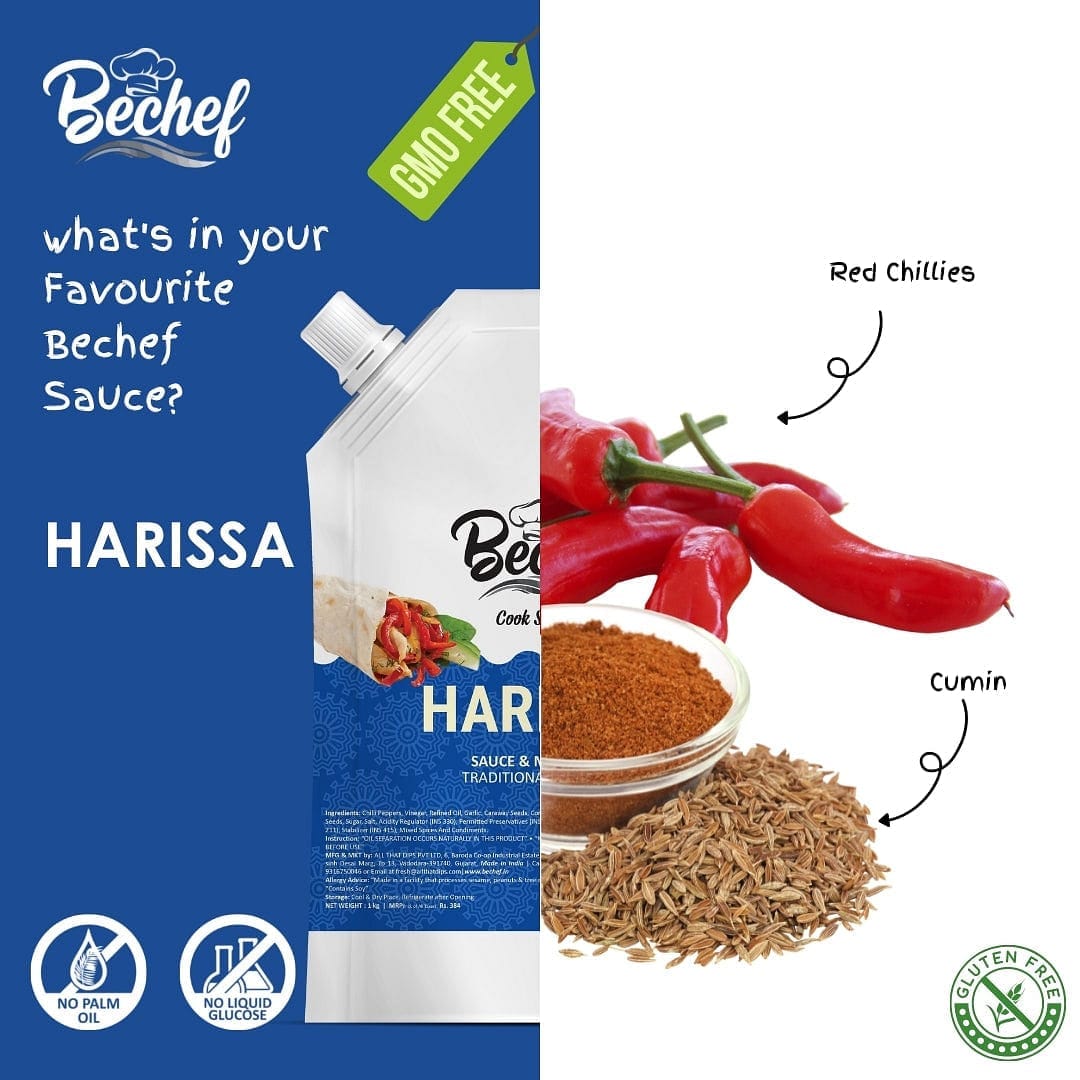 Harissa Sauce - 1 Kg : Bulk pack : Horeca - Bechef - Gourmet Pantry Essentials