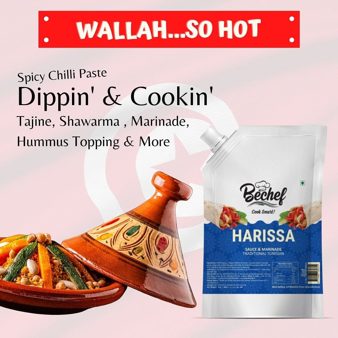Harissa Sauce - 1 Kg : Bulk pack : Horeca - Bechef - Gourmet Pantry Essentials