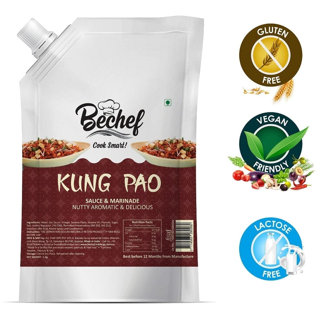 Kung Pao Sauce : Chinese Cooking sauce : 1 Kg : Bulk Pack : Horeca - Bechef - Gourmet Pantry Essentials