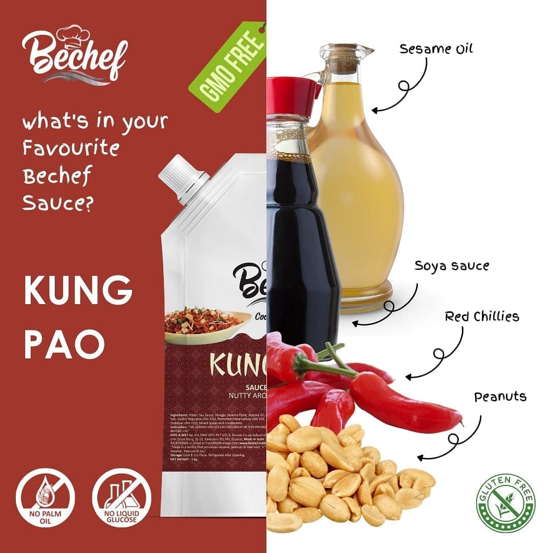 Kung Pao Sauce : Chinese Cooking sauce : 1 Kg : Bulk Pack : Horeca - Bechef - Gourmet Pantry Essentials