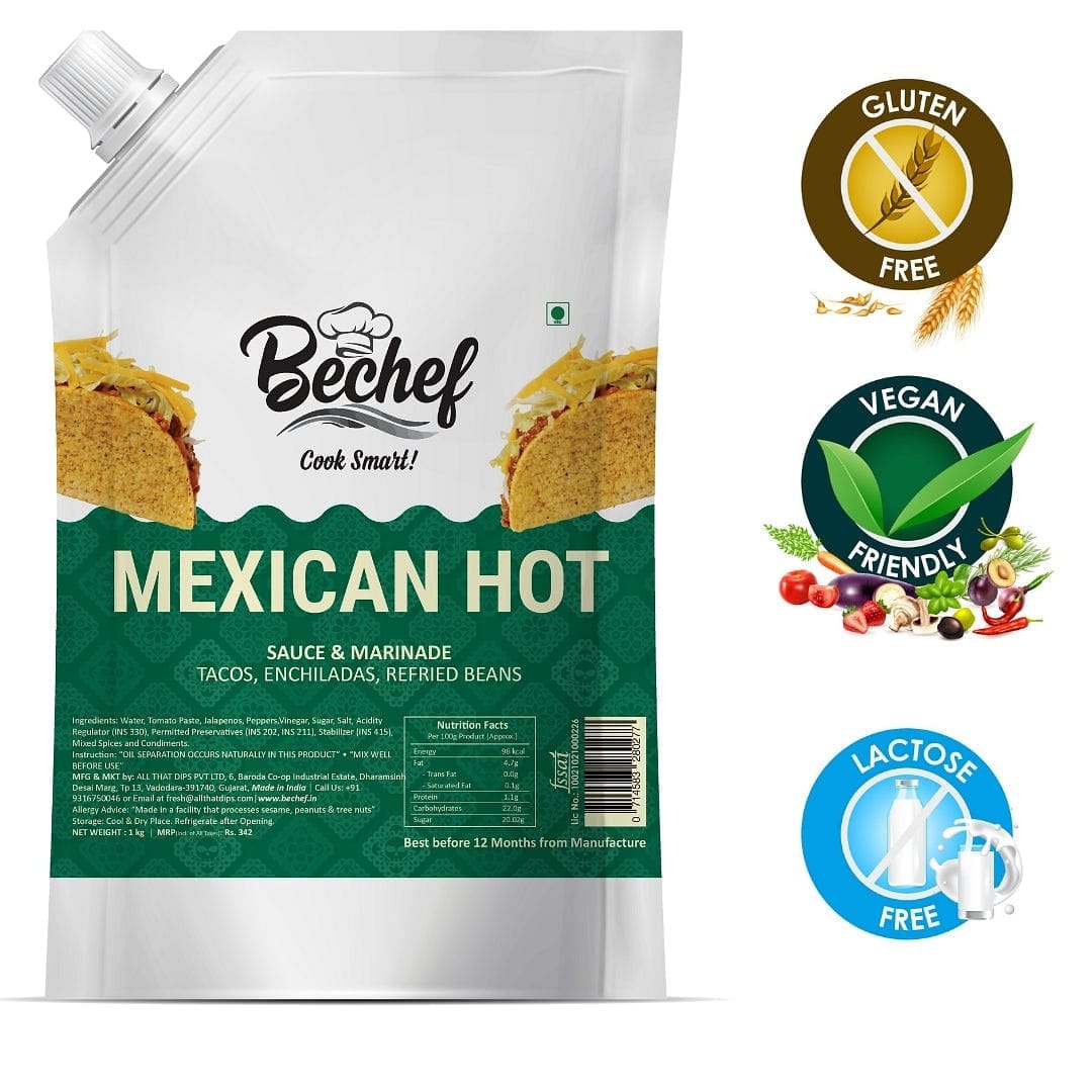 Mexican Hot Sauce - 1 Kg - Bulk Pack - Horeca - Bechef - Gourmet Pantry Essentials