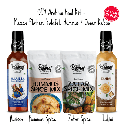 DIY Arabian Food Kit - Mezze Platter, Falafel, Hummus & Doner Kebab - Bechef - Gourmet Pantry Essentials