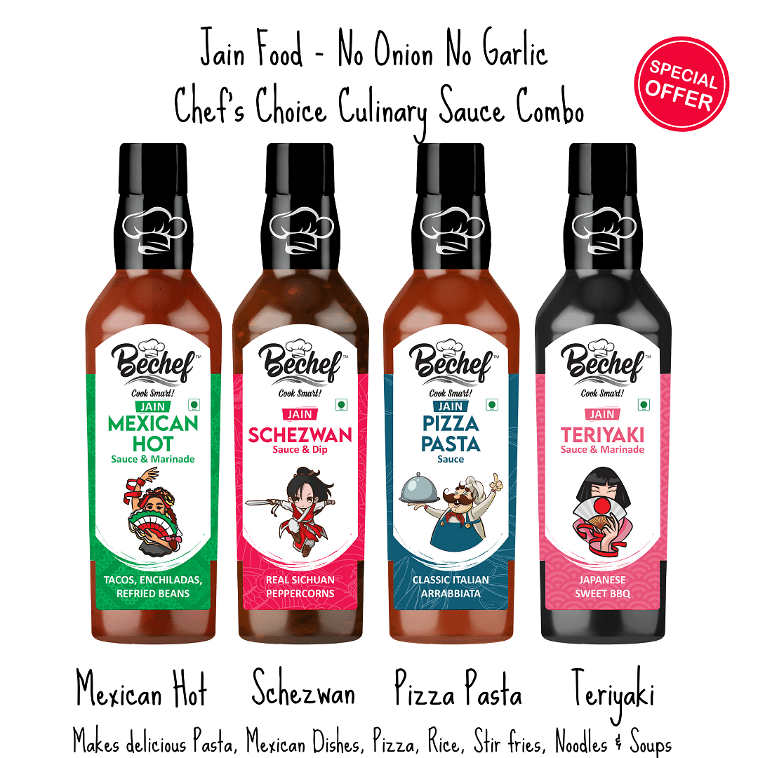 Jain Food : No Onion No Garlic: Chef's Choice Culinary Sauce Combo - Bechef - Gourmet Pantry Essentials