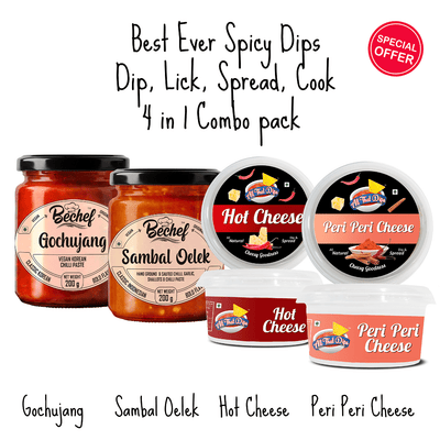 Best Ever Spicy Dips Dip, Lick, Spread, Cook : 4 in 1 Combo pack - Bechef - Gourmet Pantry Essentials