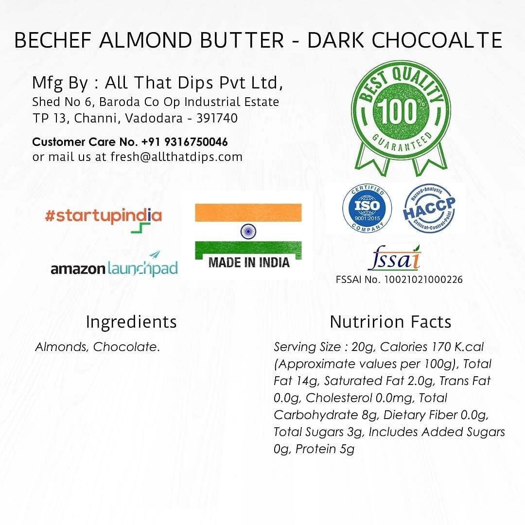 Dark Chocolate Almond Nut Butter - Bechef - Gourmet Pantry Essentials