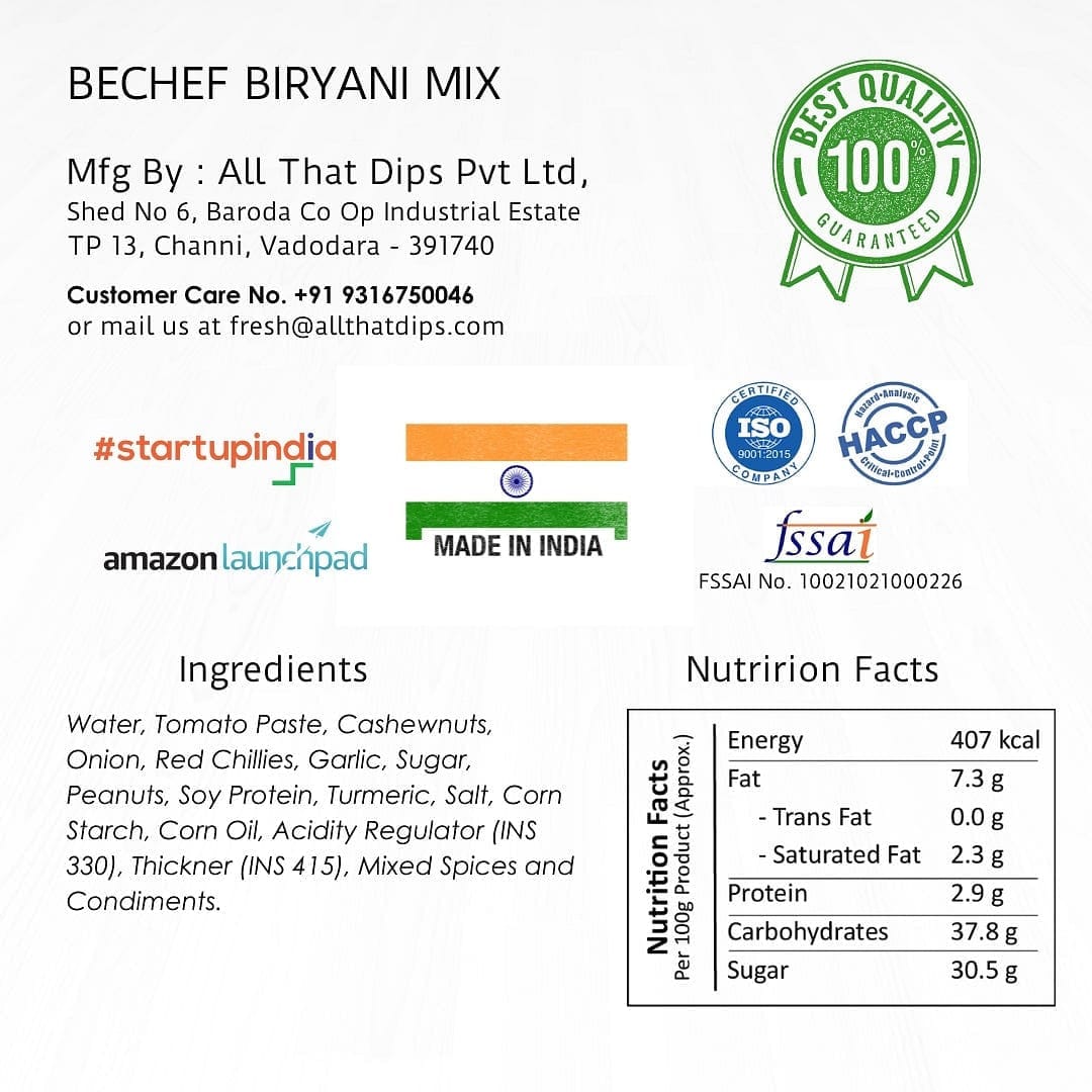 Biryani Mix packet- Bechef - Bechef - Gourmet Pantry Essentials