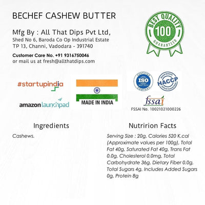 Cashew Nut Butter - Bechef - Gourmet Pantry Essentials