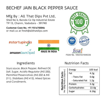 Jain Black Pepper Sauce -300g - Bechef - Gourmet Pantry Essentials