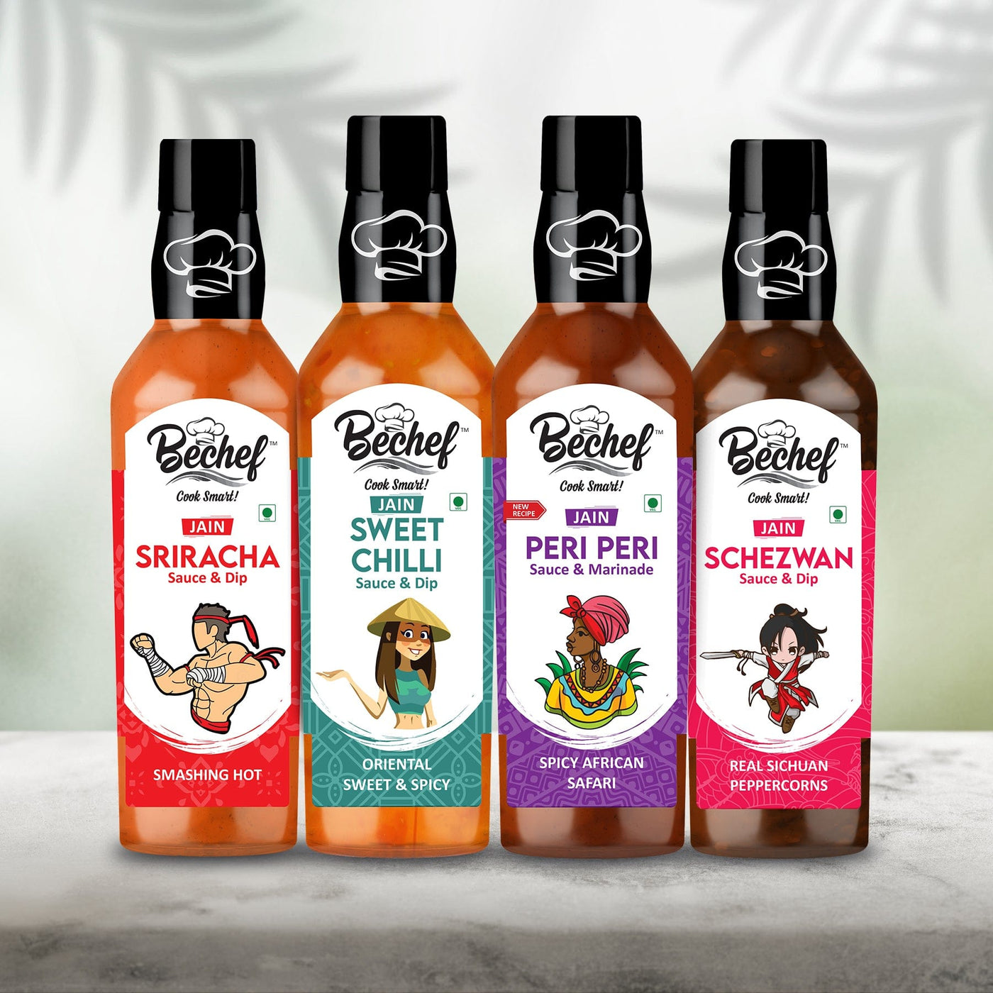 Jain Food : No Onion No Garlic : Hot Sauce Combo - Bechef - Gourmet Pantry Essentials