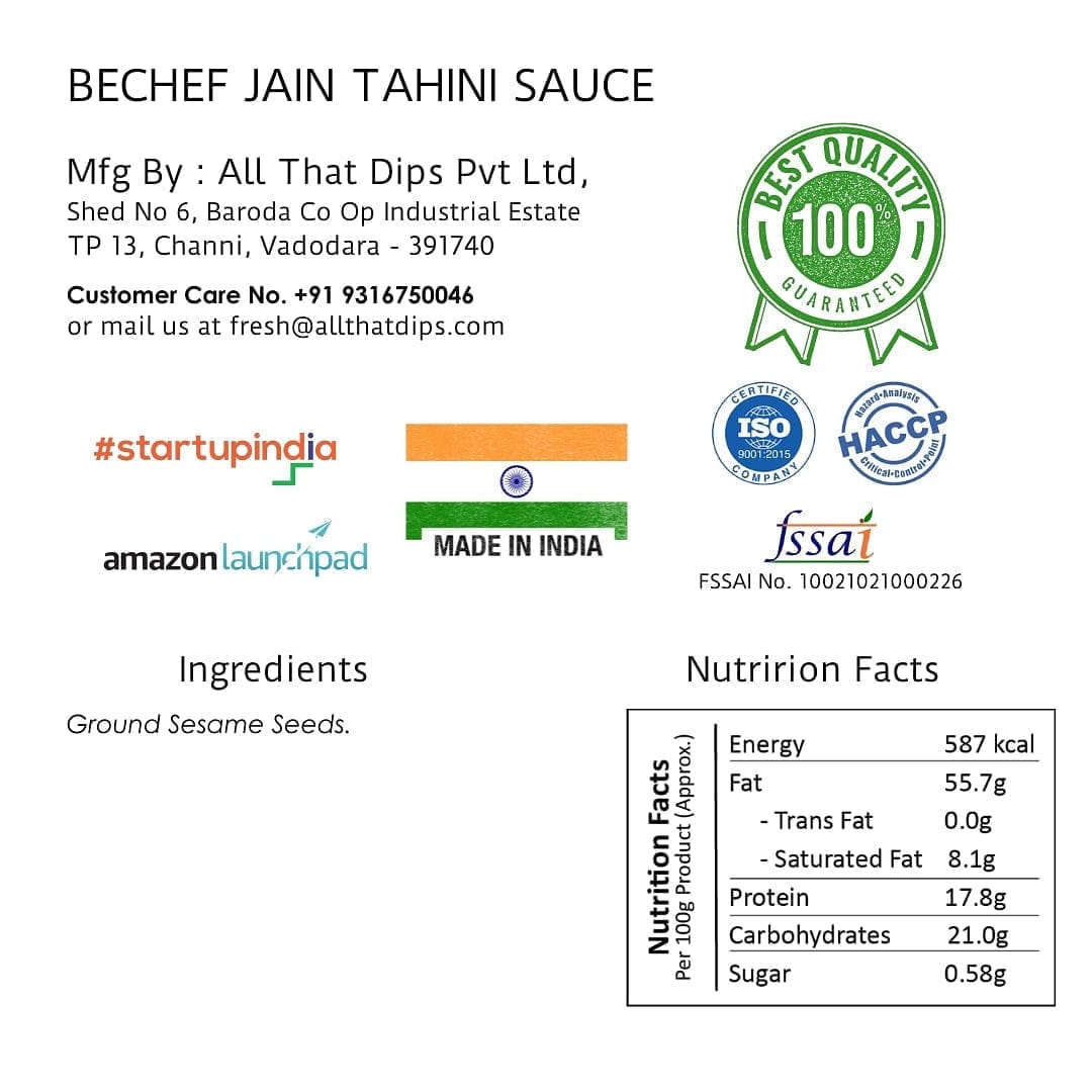 Jain Tahini - Bechef - Gourmet Pantry Essentials