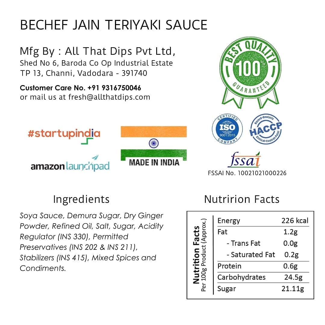 Jain Teriyaki Sauce - Bechef - Gourmet Pantry Essentials