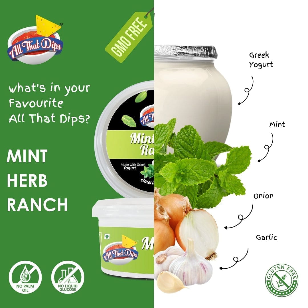 Herb Ranch Dip Ranch Buy AllThatDips Mint Herb Ranch Online - 150 gms – Bechef - Gourmet ...