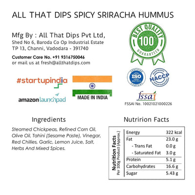 Spicy Sriracha Hummus - Bechef - Gourmet Pantry Essentials