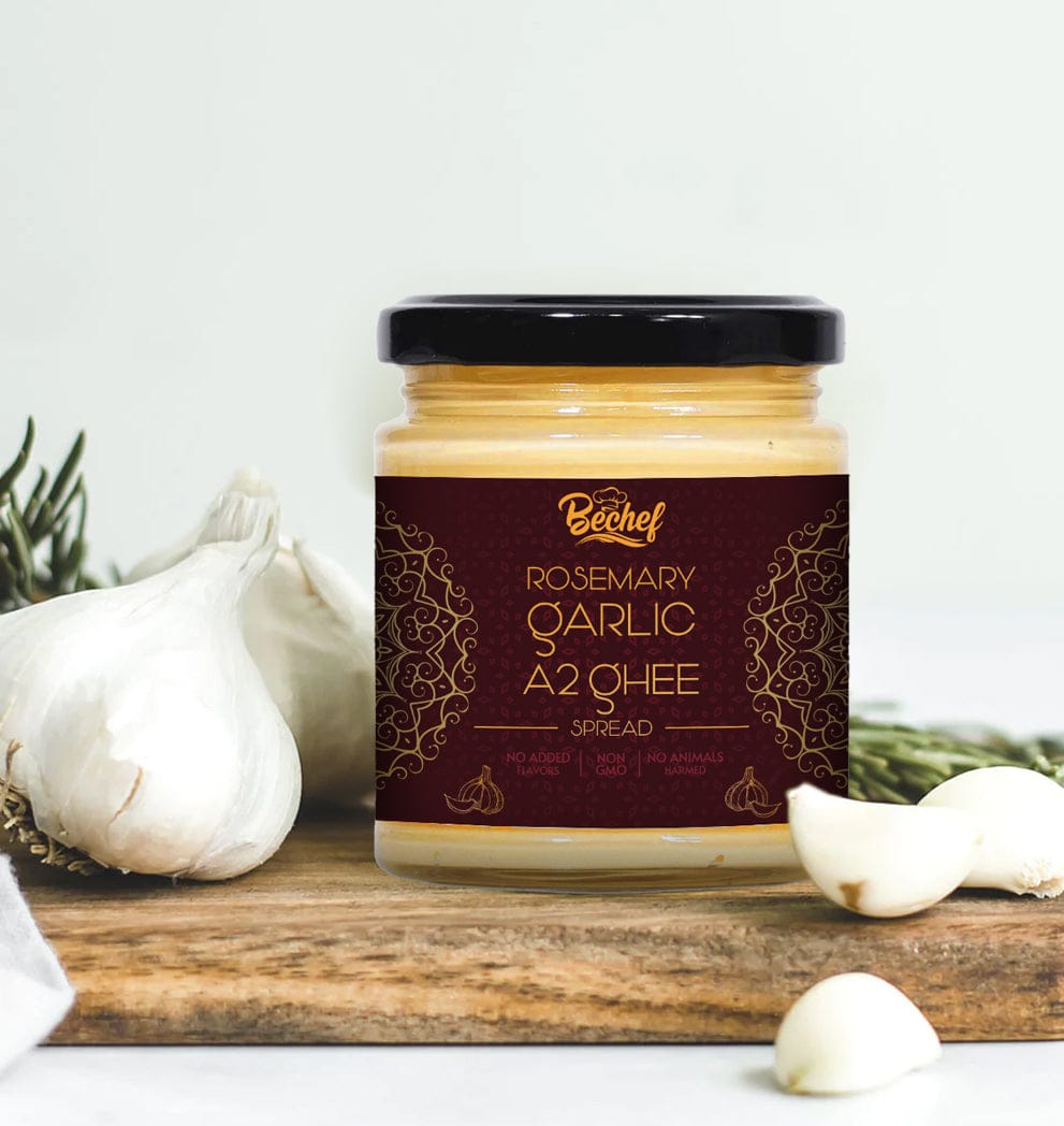 Rosemary Garlic A2 Desi Cow Ghee Spread - Bechef - Gourmet Pantry Essentials