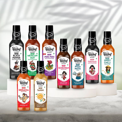 MEGA JAIN COMBO - 9 SAUCES FROM ACROSS THE WORLD IN PURE JAIN PREPARATION - Bechef - Gourmet Pantry Essentials