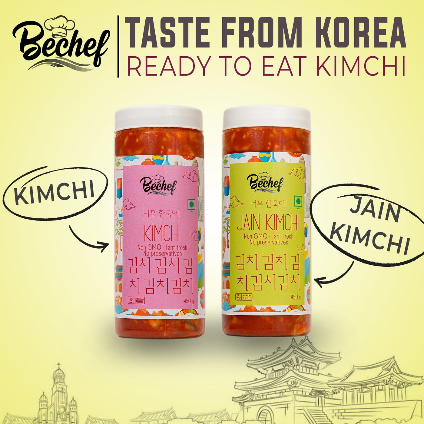Jain Kimchi - 450 g - Bechef - Gourmet Pantry Essentials